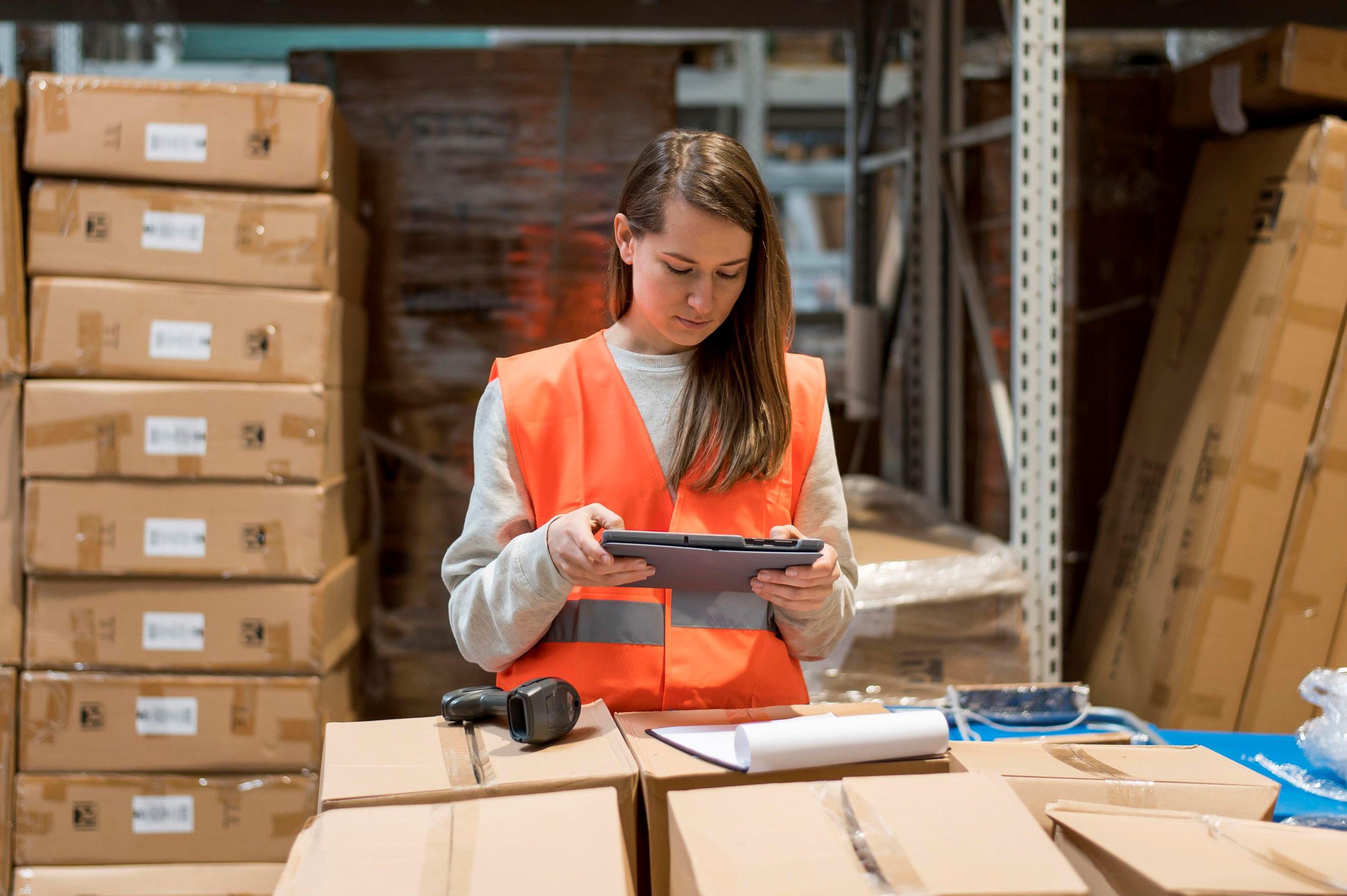 Woman doing inventory maintenance